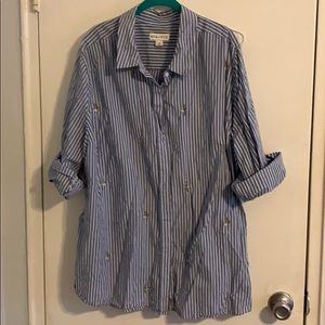 Ava & Viv Embroidered Button Down Blouse 🌷